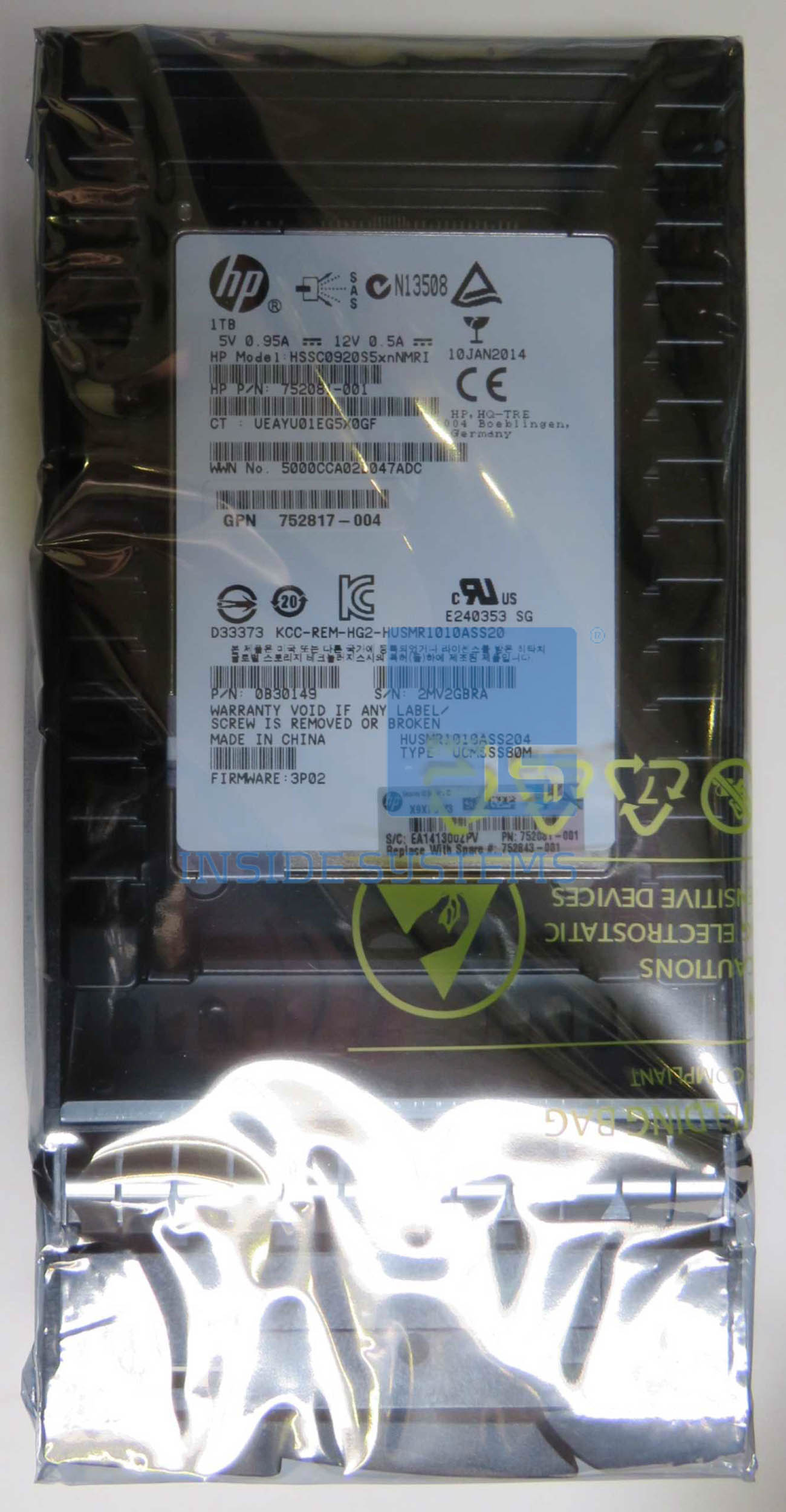752843-001-01 - HP 3PAR 920GB SAS 6GB/s MLC SSD 3.5" 4 752843-001-01 - HP 3PAR 920GB SAS 6GB/s MLC SSD 3.5" - Image 3