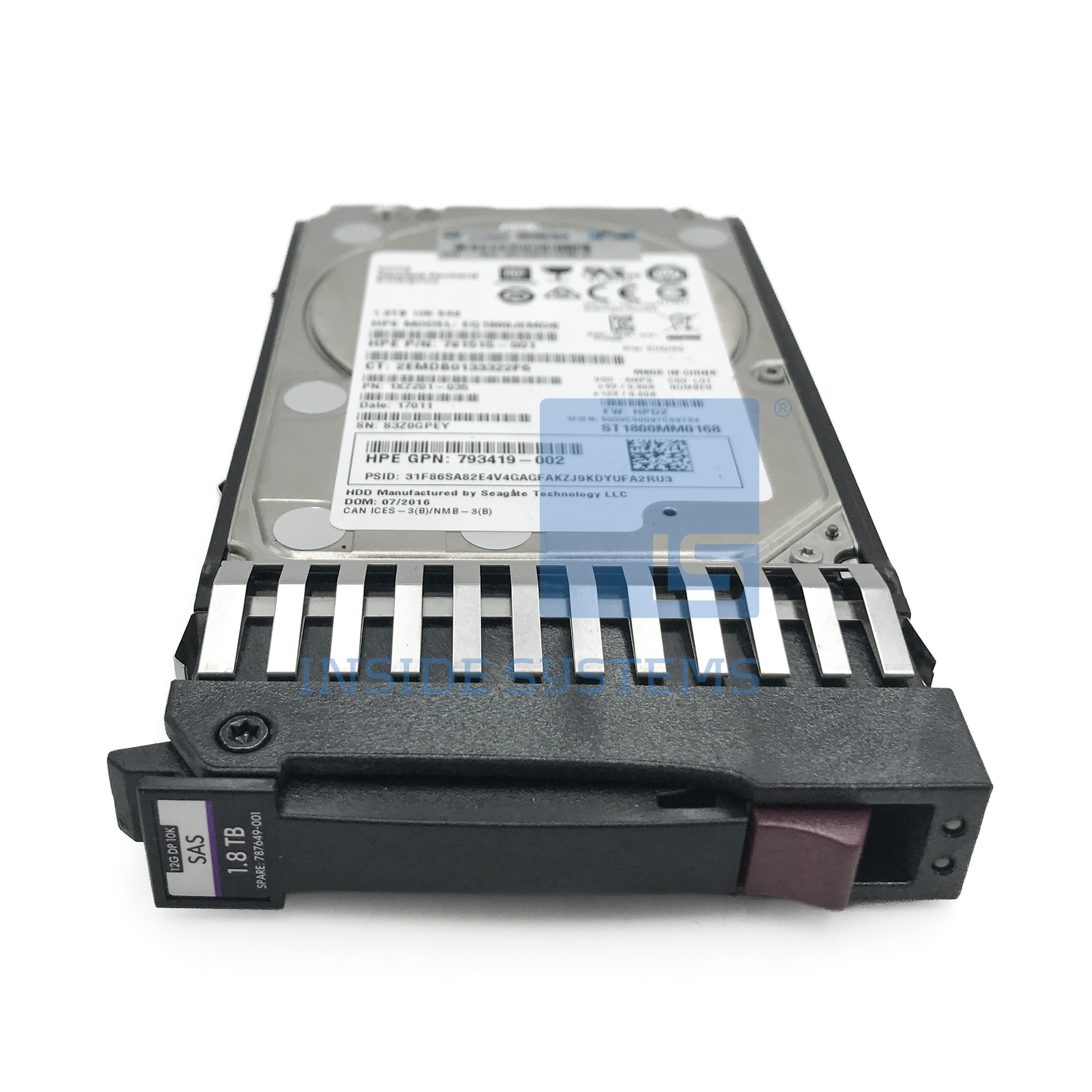 787649-001-3 - MSA 1.8TB 10K 12G SAS 2.5" HDD - Image 2