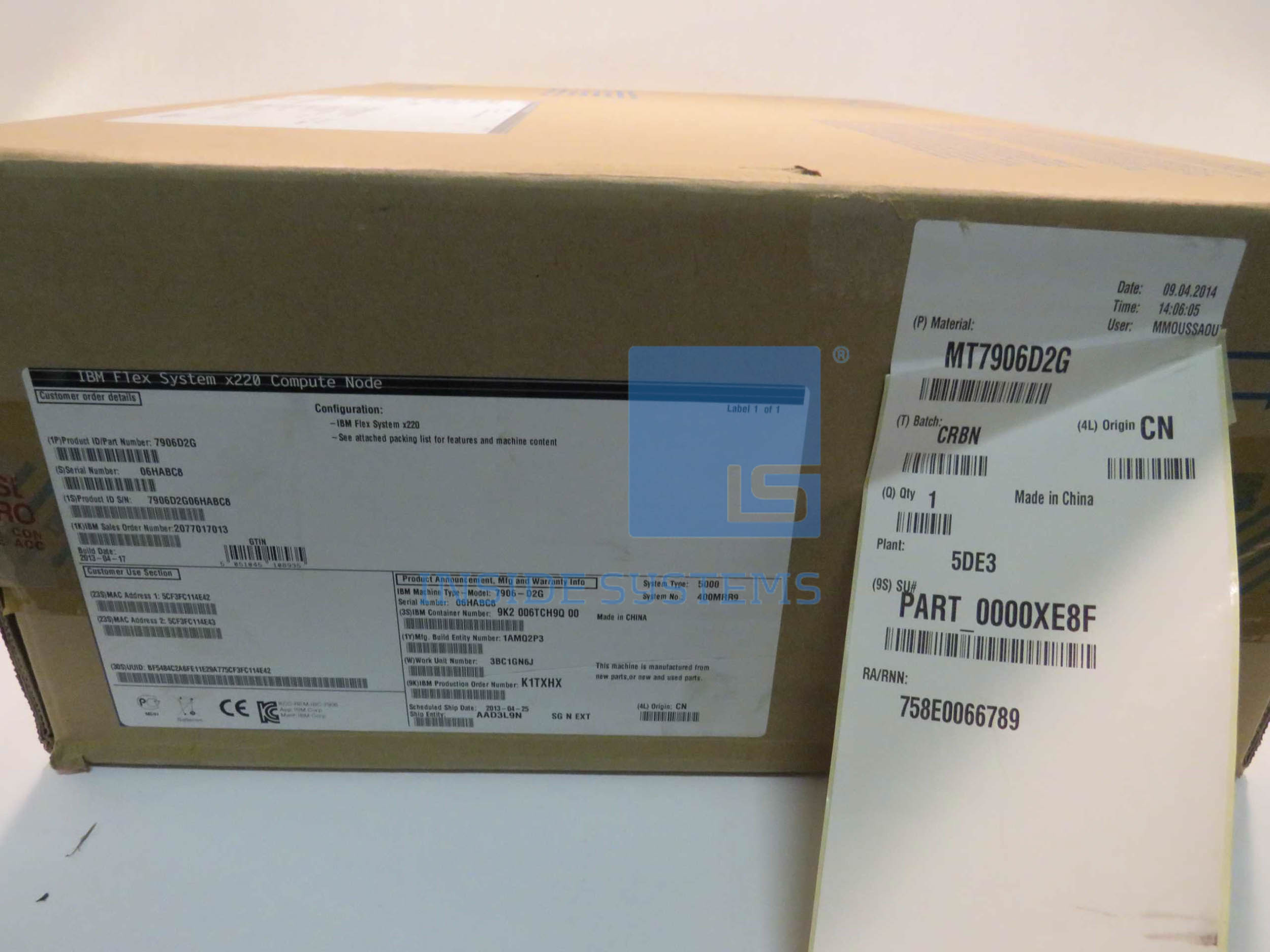 7906-D2G - x220 Flex Node E5-2420 1.9GHz/15MB, 4GB 3 7906-D2G - x220 Flex Node E5-2420 1.9GHz/15MB, 4GB
