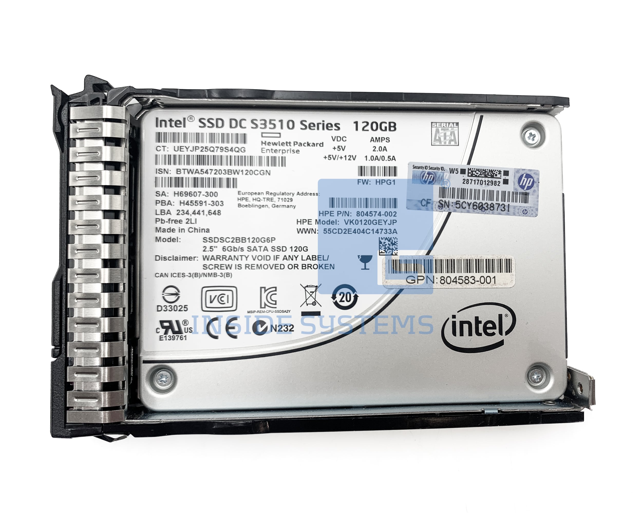 805362-001 - 120GB 6G RI VE S3510 SC SATA 2.5" SSD