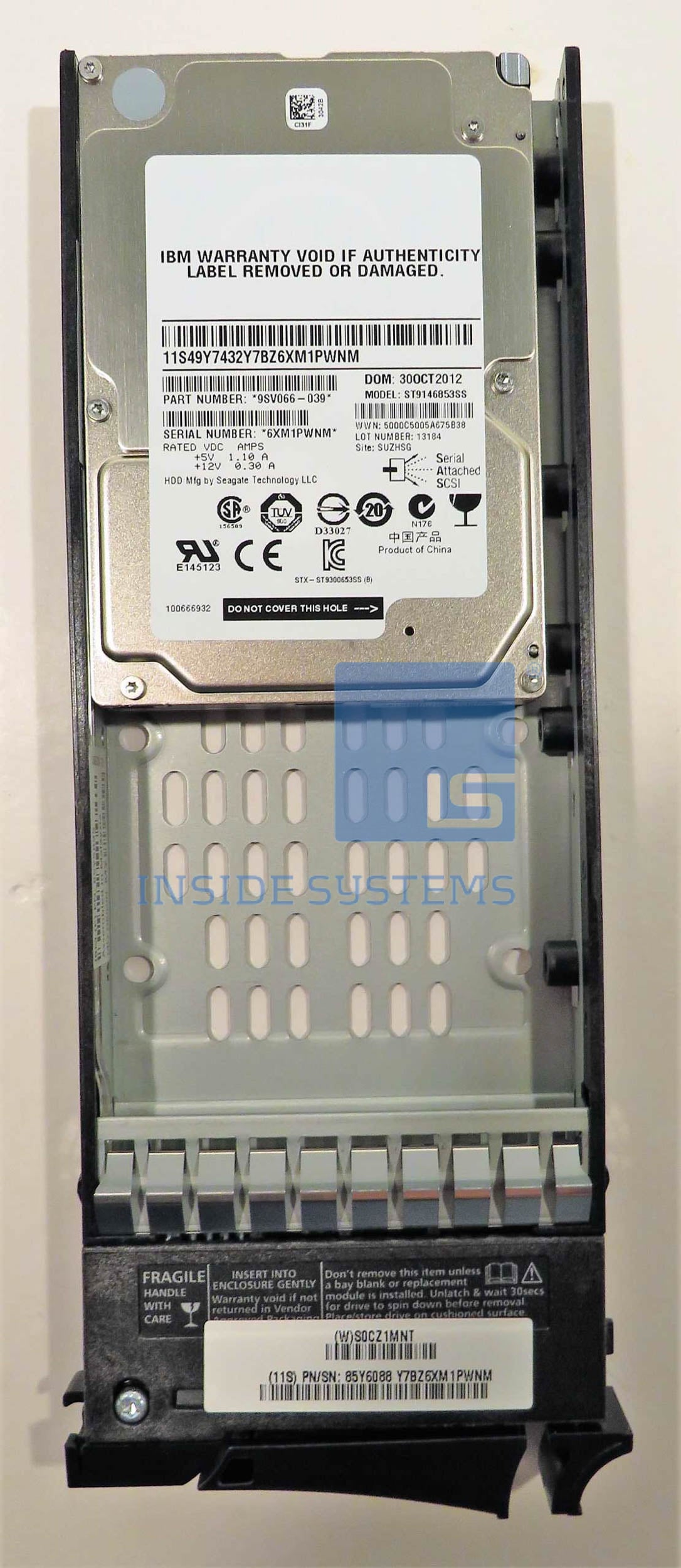 85Y6088 - IBM 146GB 15K 6Gb 2.5" SAS SFF HDD 5 85Y6088 A