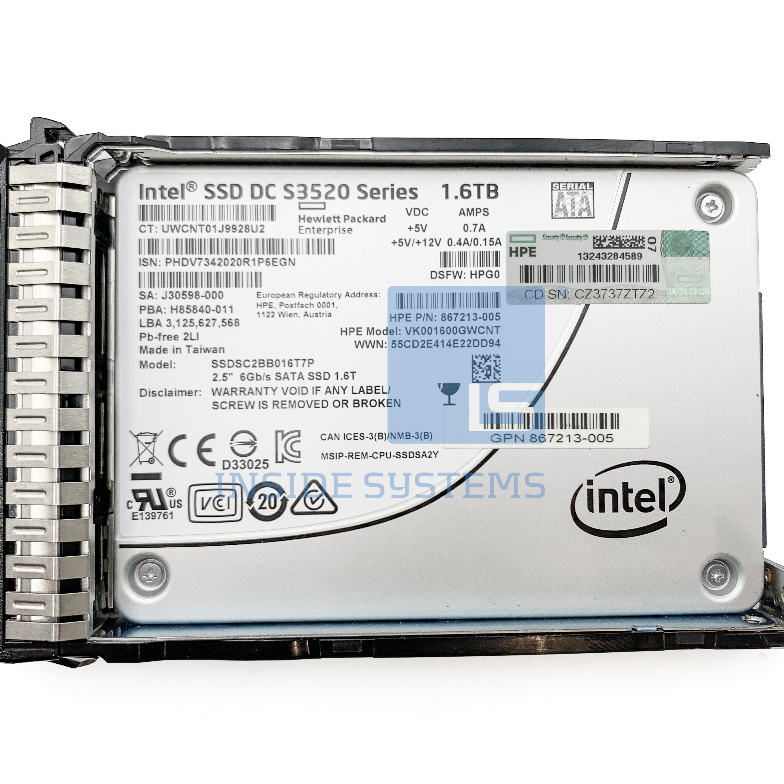 869581-001 - 1.6TB 6G RI SC SATA 2.5" SSD 3 869581-001 - 1.6TB 6G RI SC SATA 2.5" SSD