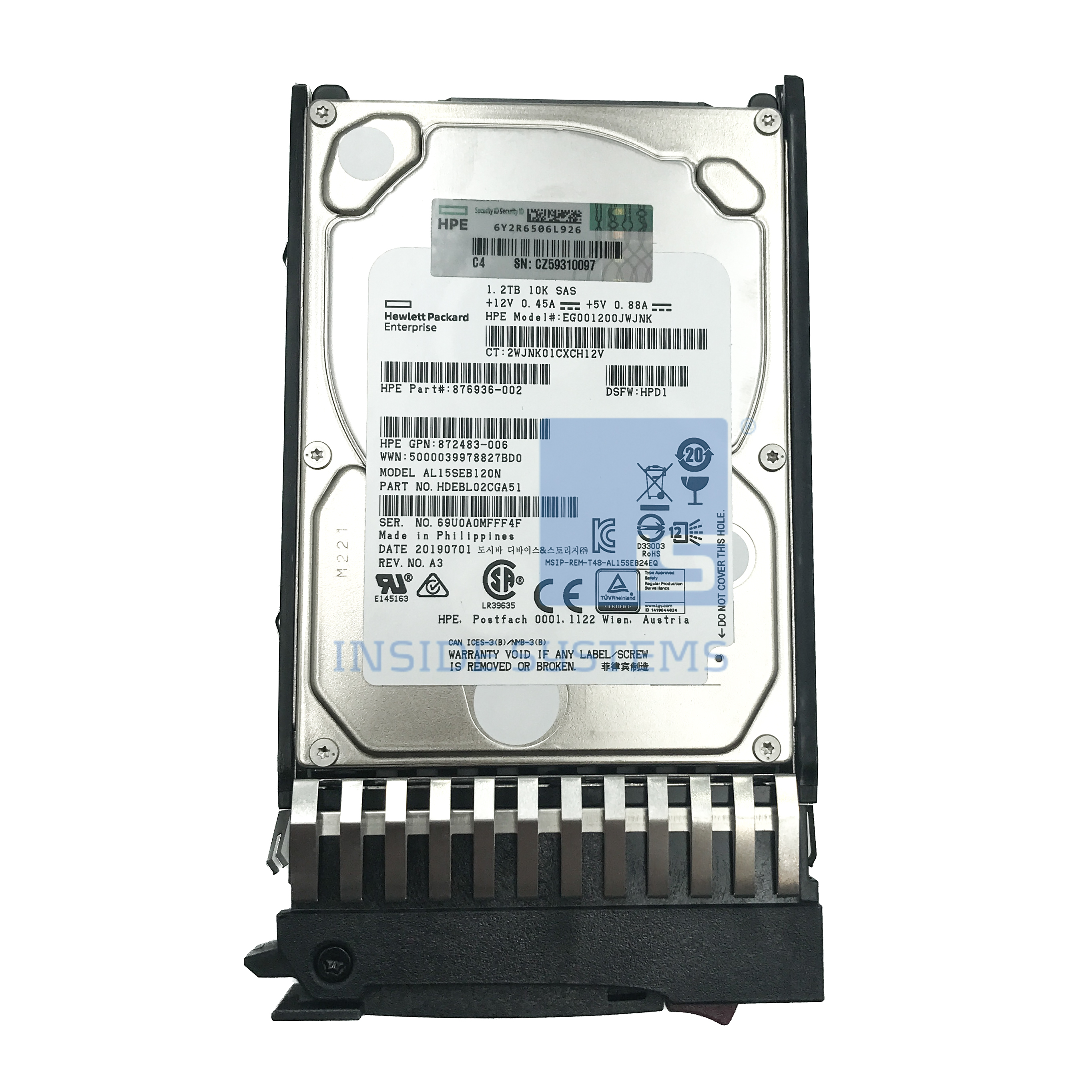 J9F48A - MSA 1.2TB 10K 12G SAS 2.5" HDD 3 J9F48A - MSA 1.2TB 10K 12G SAS 2.5" HDD