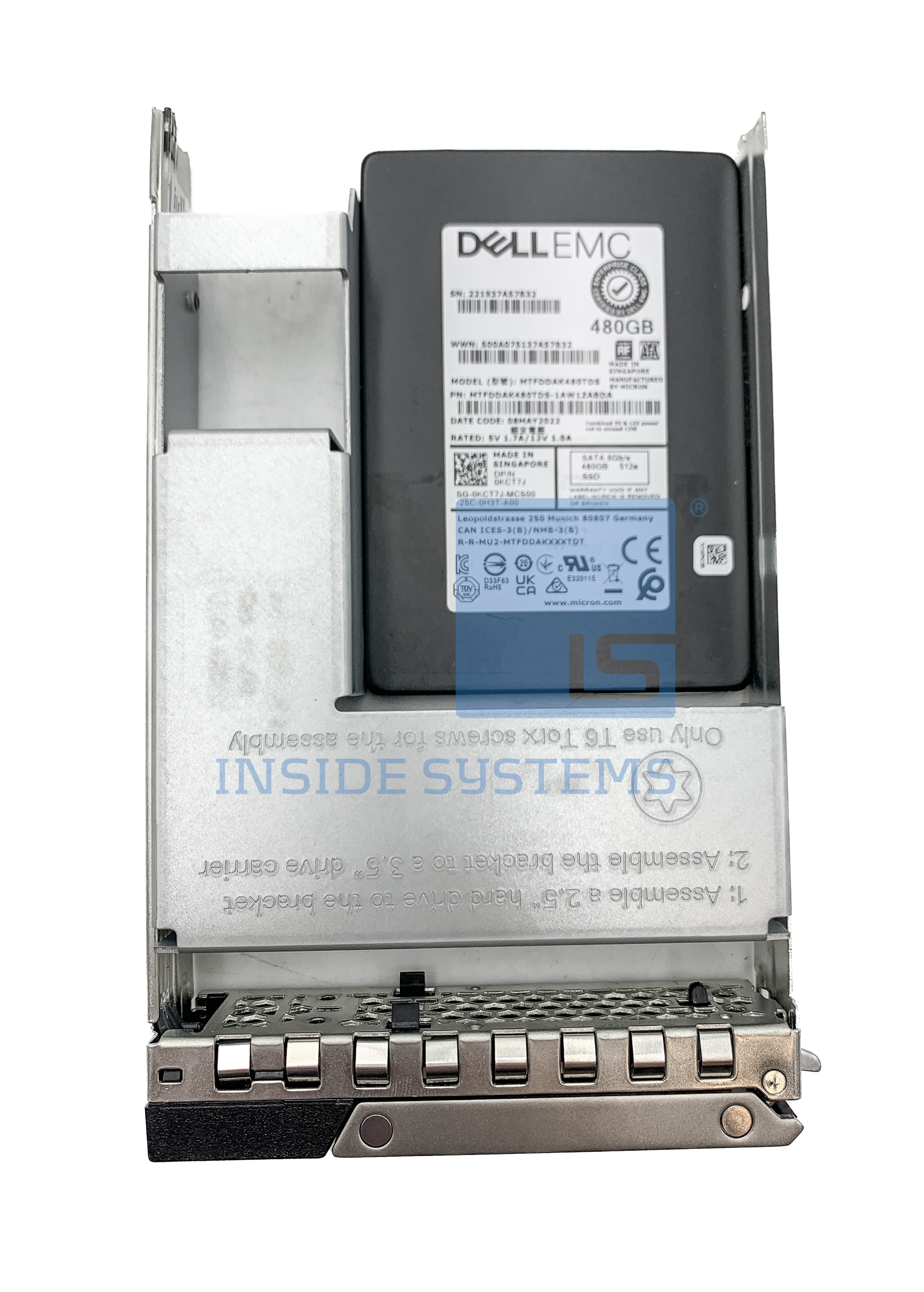 KCT7J-04 - DELL 480GB 6G RI SATA 2.5" SSD 1 KCT7J-04 - DELL 480GB 6G RI SATA 2.5" SSD