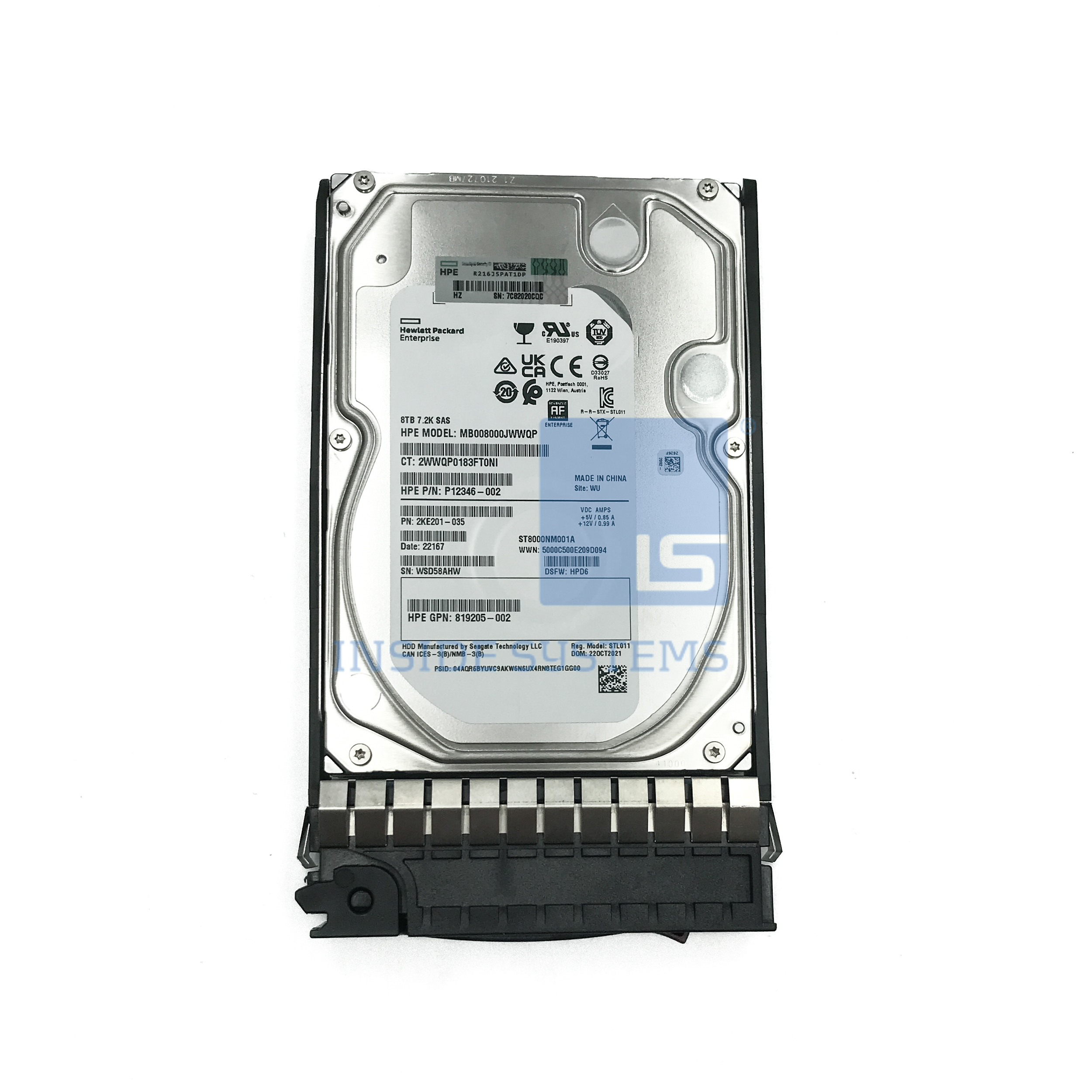 P00672-001 - HPE 8TB 12G 7.2K 512E LFF SAS 10 P00672 001 A 1