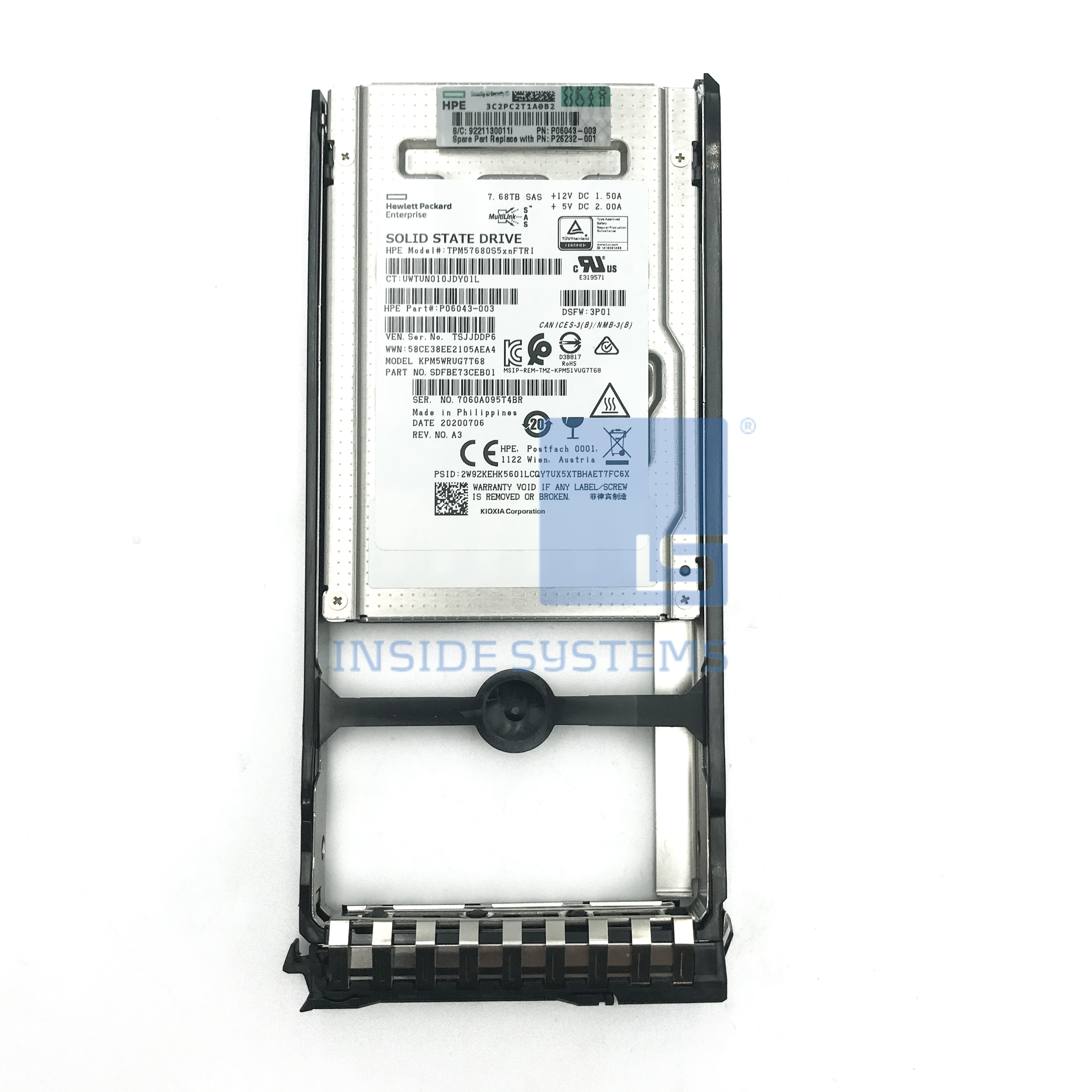 P26232-001 - Primera 7.68TB 12G FIPS SAS 2.5" SSD 3 P26232-001 - Primera 7.68TB 12G FIPS SAS 2.5" SSD