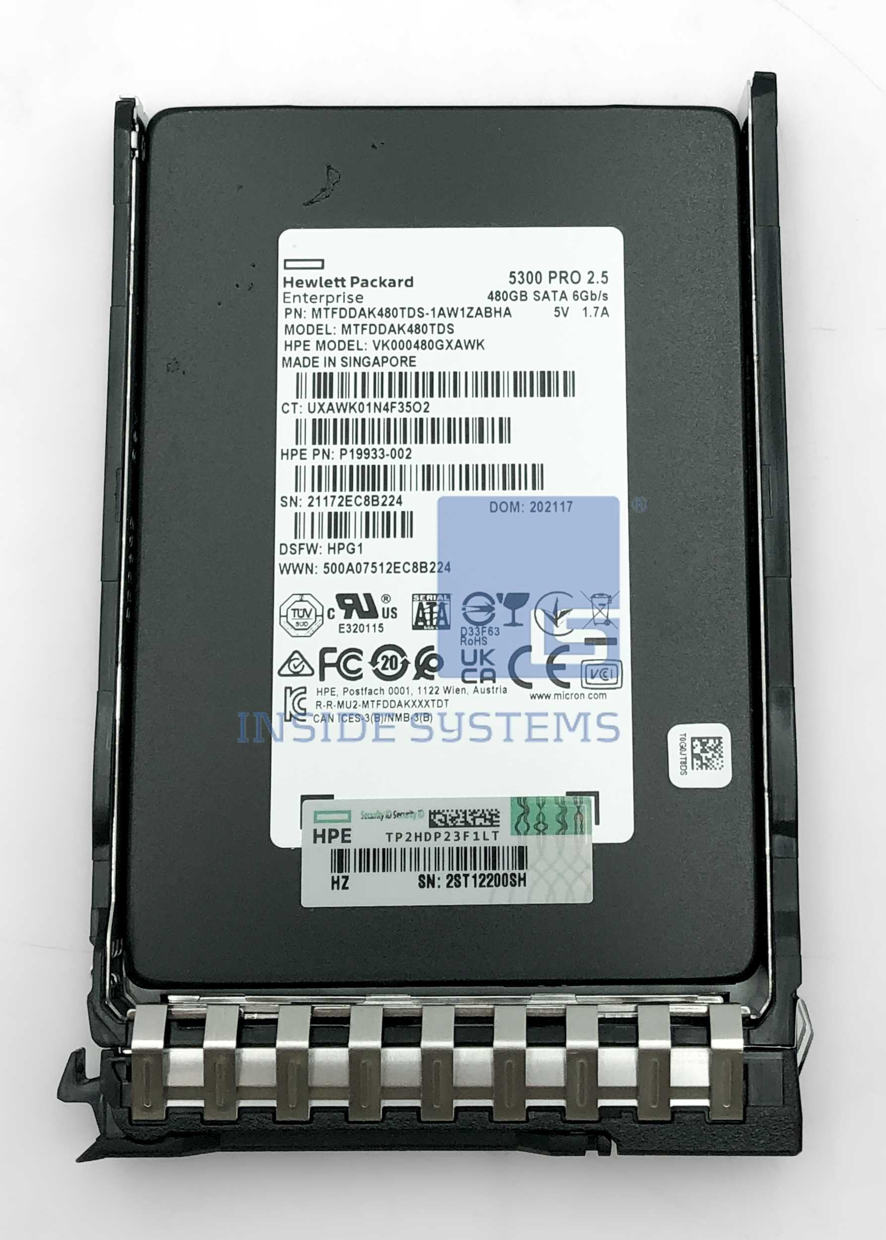P41522-001 - 480GB 6G RI MV BC SATA 2.5" SSD 3 P41522-001 - 480GB 6G RI MV BC SATA 2.5" SSD