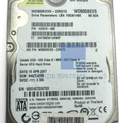 WD800BEVS - WESTERN DIGITAL HDD 80GB 5400RPM 8MB SAT