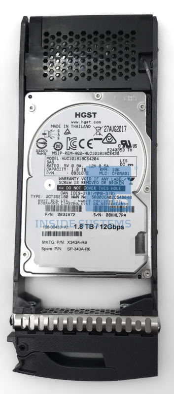 X343A-R6 - NetApp 1.8TB 10K 12G SAS 2.5