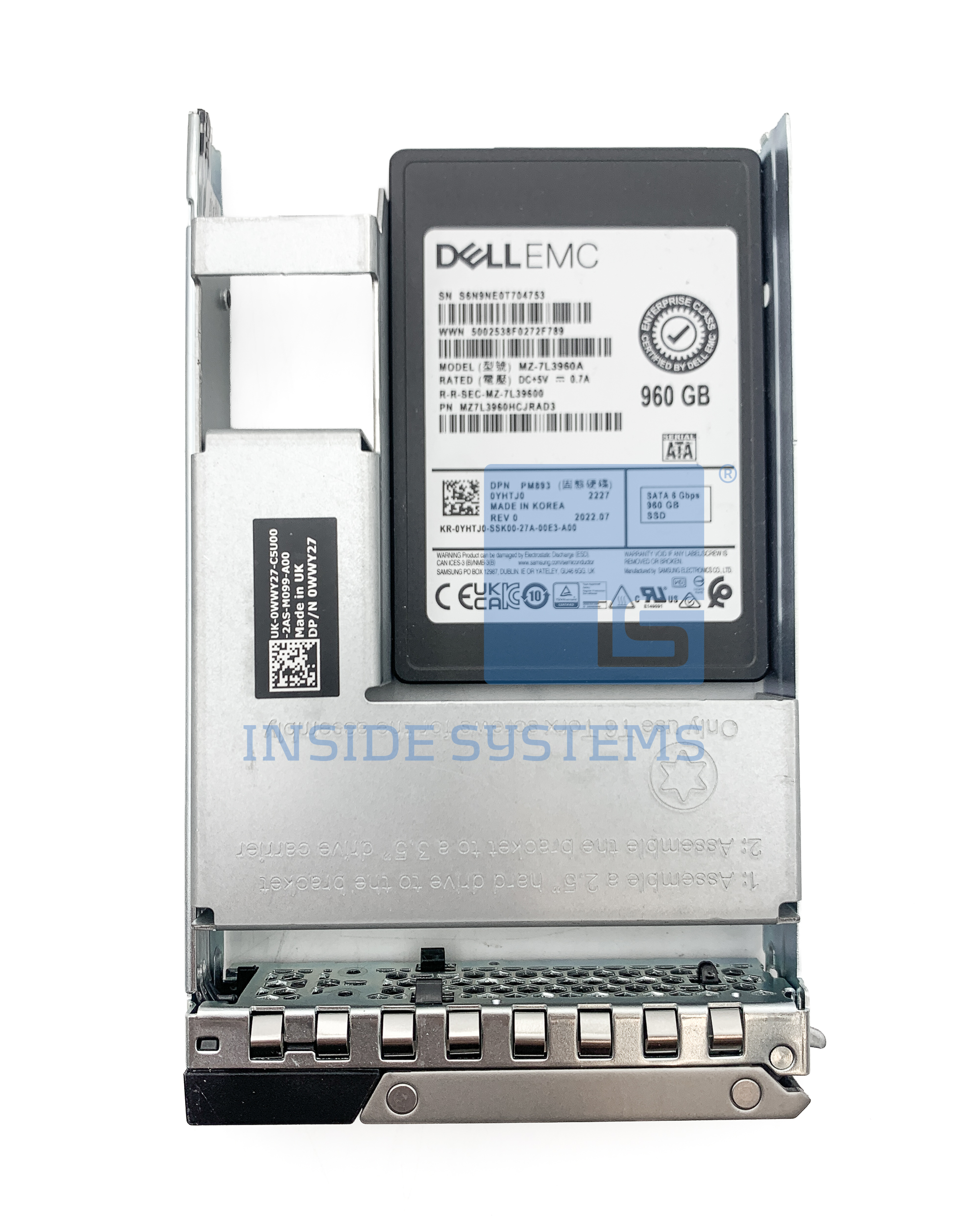 YHTJ0 - DELL 960GB 6G RI SATA 2.5" SSD